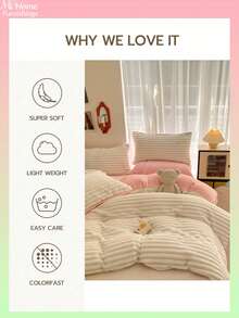 3 件套象牙色和粉色床上用品套装 - 1 个羽绒被套和 2 个枕套，柔软舒适的家纺，多种颜色可选，适用于宿舍、卧室、简约时尚的家居装饰，可机洗，无需填充物 - 毛绒人造毛皮/羊毛羽绒被套套装，1 个带拉链封口的羽绒被套和 2 个枕套，不含被子，单人床、双人床、特大床、大号床尺寸 - 奶油白 - 查看 6