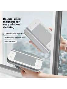 3-10mm Magnetic Window Cleaner, Household High-Rise Double-Layer Hollow Strong Magnetic Double-Sided Glass Scraper Cleaning Tool - White - View 8