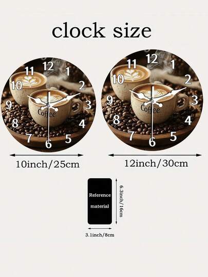 1pc Coffee Lover's Silent Non Ticking Wand Klok Latte Art Cup, Steam Effect Moderne Kitchen, Cafe Artificial Wood/Plastic Ho warming Enthusiasts (AA Batteries Not Included) ative Bean Accent Clock, Home ation, Cozy Aesthetic, Highquality Finish, Kitchen ators view 6