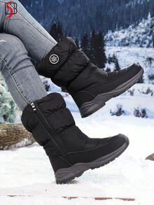 Women's Snow Boots, Warm Thermal Lined Thick Anti-Slip Cold-Proof Comfortable Snow Boots, Suitable For Outdoor Activities In Cold Winter Weather - Black - View 6