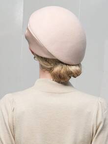 HIMESPORT Winter Women's Lady Wool Felt Beret Hat With Bowknot For Wedding Formal Church Tea Party Cocktail Fascinator Hats