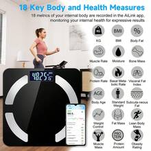 Smart Digital Weight And Body Fat Scale, High Precision, Bathroom Weighing Scale, Connects To Mobile App To Measure 17 Indicators Including Weight, BMI, Etc.