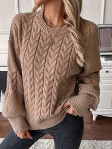 Pullover Women's Autumn And Winter Lazy Round Neck Casual Loose Top