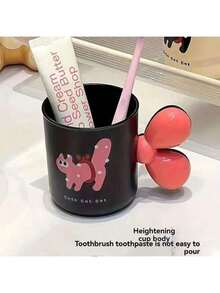 1 pezzo Porta spazzolino da denti in stile cartone animato carino, tazza per coppia per uso in bagno, portaspazzolino