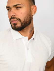 Camisa Polo Masculina Casual Social – Piquet 50% Algodão 50% Poliéster - Branco - Visão 5