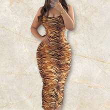 Women Midi Dresses - Chocolate Brown - View 1