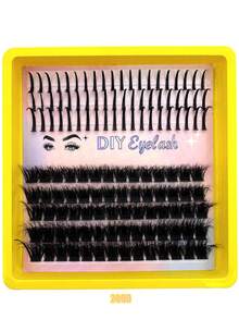 3-In-1 False Eyelash Clusters, 200D/160D/120D/100D/80D/60D Long 6-20mm Pointed Tip Lower Lashes, 280/264/248/232/216 Pieces, Thick Single Lash, DIY Pointed Tip Lashes, Cartoon Style Lash Clusters, Mink Fur Lash Strips, Thick Type - D - 查看 2
