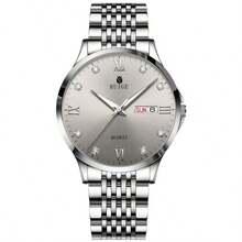 RUIGE 男士商务石英表带日历显示，圆形表盘，夜光指针，时尚奢华的设计，非常适合男士礼品手表 - 均碼 - 查看 7