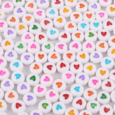 100/200/300pcs Multi-Color Letter Beads In Heart, Star And Moon Shapes For Friendship Bracelet Jewelry Making