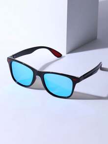 POLASUP 2pcs Polarized Lens Classic Travel & Hiking Style Polarized Glasses, Red Design With Red Rivets, Silicone Anti-Slip Nose Pads, Fashion Street Wear - 1*black Frame/blue Film + 1*black Frame/all Gray (without Box) - View 2