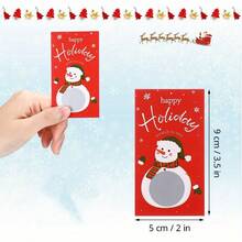10 pezzi/20 pezzi/30 pezzi, Adesivi gratta e vinci natalizi | Giochi di festa e biglietti della lotteria con disegni di pupazzi di neve | Molto adatti per attività familiari, intrattenimento di gruppo e commerciali | Senza alimentazione elettrica, materiali di carta, accessori natalizi - Multicolore - Visualizzare 3