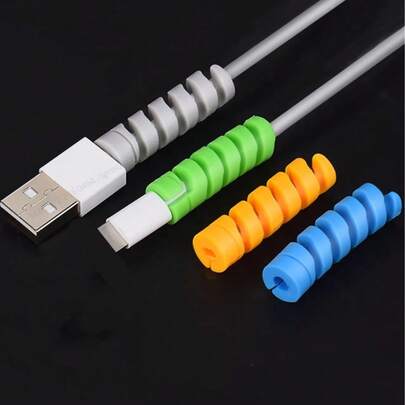 6pcs Charger Cable Saver: Snug Fit For All Cell Phones, Computers & Chargers - Compatible With Android Wires! Cable Organizer