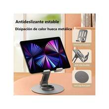 Soporte de teléfono móvil ajustable de aluminio de 360° giratorio - Ajuste universal, portátil y diseño ergonómico para una visualización cómoda - Negro - Ver 3