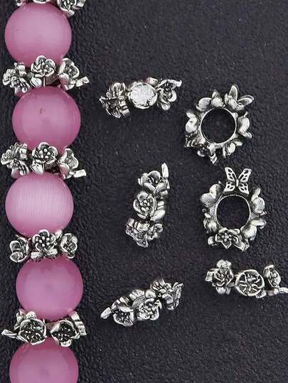 10/20/50pcs Vintage Butterfly Floral Spacer Beads DIY Elegant Bracelet Necklace Keychain Jewellery Making Accessories Spring Graduation Season Gift.Beads,Beads For Jewelry Making,Jewelry Making Supplies,Spacer Beads,Bracelet Beads,Beads For Bracelets,Charms, Bead Spacers.Birthday Parties , Adult Craft Supplies.Bead Parts.Decorative Components