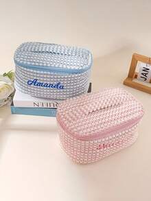 Quà Giáng sinh, Túi đựng mỹ phẩm nhung dung tích lớn thêu tùy chỉnh, Quà tặng cá nhân hóa cho phụ nữ, Quà tặng cho phù dâu, Túi đựng mỹ phẩm du lịch, Quà tặng cho nàng - Nhiều màu - Xem 4