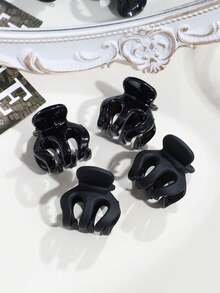 8 piezas Clips de pelo elegantes para mujer, estilo simple y alto para coleta, adecuados para uso diario, accesorios de pelo para mujeres - Negro - Ver 4