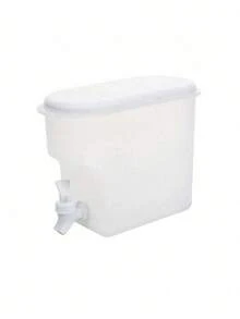 1个大容量冰箱饮料分配器，带水龙头，PP材质，适用于柠檬水、果汁、茶，现代白色冷水容器，家用厨房 - 白色 - 查看 5