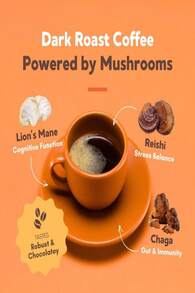 360 Nutrition Instant Mushroom Coffee With Chaga Superfood Mushroom And Prebiotics, Probiotics For Gut Health, And Focus Support | Dark Roast, No Added Sugar 5 Oz (Gut Blend) - Tên hương vị B - Xem 3