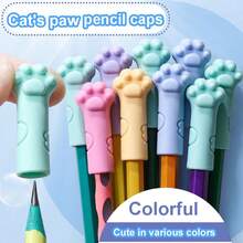 BANUCHE 10pcs Cat Paw Cartoon Pencil Toppers, Pencil Cap Protectors, Durable And Comfortable Top Design, Pencil Cap Style
