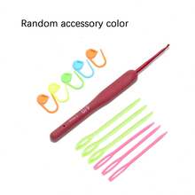 9pcs Crochet Hook Set, Red Crochet Hooks With Soft Grip Handles, Suitable For Beginners And Professionals, Includes Yarn, Knitting Needles, Etc. - Perfect For DIY Crafts, Knitting And Sewing Projects 2.0/2.5/3.0/3.5/4.0/4.5/5.0/5.5/6.0