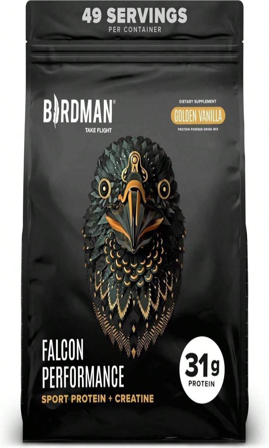 BIRDMAN Falcon Performance Vegan Protein Powder, 31g Protein, 5g ...