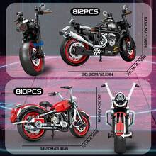 Modelo de bloques de construcción de motocicleta clásica de alta tecnología, juguete de ladrillos de carreras de ciudad de moto para decoración de escritorio de adultos, regalo de Navidad - Multicolor - Ver 5