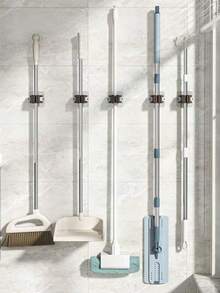 1/2/4/6pcs Mop Holder, Strong Mop Hook, Waterproof Mop Clip, Broom Clip, Wall Mounted Mop And Broom Storage Clip, Self-Adhesive Broom Hanger, Mop Hanging Rack, Adhesive Bathroom Storage Rack For Broom Mop Umbrella, Bathroom Multipurpose Sticky Hook, Multifunctional Tools Storage Clip For Bathroom Kitchen Garden Kitchen Items Kitchen Accessories Kitchen Tools - Multicolor - View 4