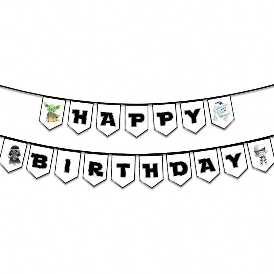 DStar Themed War Birthday Banner For Teens Adults Mandalorian Bday Decorations Universe Wars Backdrop For Boys Bday Party Plies  Themed Banner For Baby Boys Bday Party10 - XZ1 - 查看 1