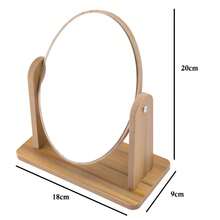 Oval Table Mirror With 360° Adjustment For Dressing Table, Portable Makeup Accessories And Decoration - Camel - View 6