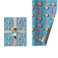 Personalised Funny Face Photo Wrapping Paper, Customised Face Gift Wrap, Multiple Colors, Birthday Wrapping Paper, Anniversary, Your Photo Wrapping Roll - Multicolor - View 10