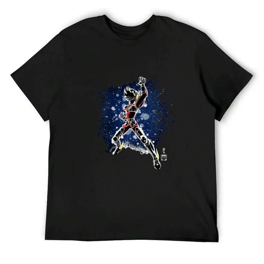 Seya Pegasus T-Shirt Clothes Kawaii Clothes Funny Meme T-Shirts Vintage Graphic Tee Mens T Shirt - Đen11 - Xem 1