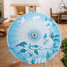 Sombrilla de seda de bambú engrasada hecha a mano, paraguas de arte chino japonés para danza clásica, flor de ciruelo para bodas, fiestas, fotografía, disfraces, decoración de cosplay. - Blanco - Ver 3