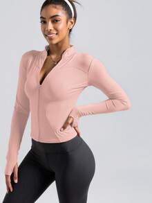 Soyun Giacca sportiva da donna, adatta per attività all'aperto, viaggi, abbigliamento casual, feste, ufficio e palestra - Rosa Baby - Visualizzare 8