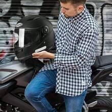 Casco de Moto para Motocicleta Integral Ajustable - Casco Motocicleta Integral con Lente antivaho, Babero de velln extrable Respirable y Ligero Matte Abatible Todas Las Tallas, Talla nica - Negro, M - Ver 8