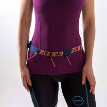 ZONE3 Ultimate Race Number Belt with Gel Loops - black / red + Talla Única - Ver 2