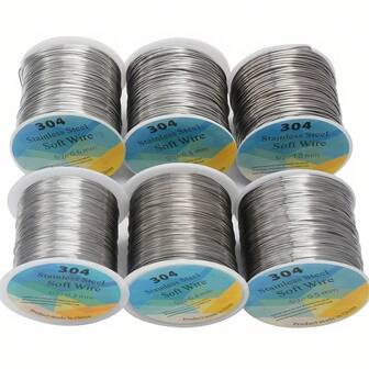 200-100m/Roll 0.2/0.3/0.4mm 304 Stainless Steel Metal Wire, Suitable For Crafts And Jewelry Making Accessories, Soft And Easy To Use Steel Wire For DIY Beading, Hair Clips, And Floral Arrangements