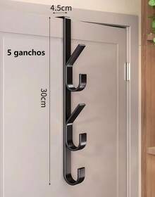 Door Hook 4 Hooks, Strong Metal Hanger, Suitable For Clothes, Hats And Bags, Space-Saving Design, Suitable For Bedroom - 彩色 - 查看 10