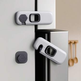 [Serrures de réfrigérateur à l'épreuve des enfants] Adhésif puissant. Installation sans perçage | S'adapte aux réfrigérateurs, fours, tiroirs, armoires, congélateurs | Empêche les accidents des enfants (pincement/ingestion) | Matériau robuste. Anti-dérapant | Indispensable pour la protection des enfants dans la famille | #VerrouillageEnfantSécuritaire #EssentielsEnfantSécuritaires #ProtectionMaison