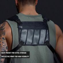 - Paquete de pecho resistente al agua - Chaleco minimalista para correr para entrenamientos, totalmente ajustable y se adapta a XS - XXL: soporte para telfono para correr con almacenamiento - Negro - - Ver 7