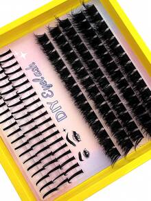 3-In-1 False Eyelash Clusters, 200D/160D/120D/100D/80D/60D Long 6-20mm Pointed Tip Lower Lashes, 280/264/248/232/216 Pieces, Thick Single Lash, DIY Pointed Tip Lashes, Cartoon Style Lash Clusters, Mink Fur Lash Strips, Thick Type - D - 查看 6