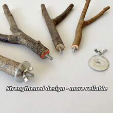 1 件手工木制鸟栖笼 - 舒适的鸟磨棒 - 有趣的鸟类玩具和用品，重量和形状因木材差异而略有不同