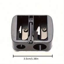 1Pc Double Hole Makeup & Art Pencil Sharpener - Manual Precision Pointed Design, No Battery/Power Required, Portable Eyeliner, Lip Line, Lipstick & Makeup Pencil Sharpener (Travel Friendly, Durable), Compact Design, Reliable Performance, Essential For Beauty Lovers