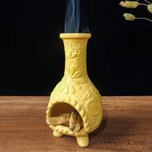 MOUGIGI Handmade Palo Santo Holder & Incense Cone Burner – Elegant Sage Smudging Tray For Spiritual , Energy Cleansing & Meditation. Perfect For Yoga, Aromatherapy & Thoughtful Gifting. Natural Wood Design. - 黃 - 查看 2