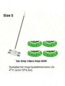 4/6/8 件优质超细纤维拖把布 - 可重复使用、可清洗，拖把布适用于高效的干湿清洁 - 强力弹性，绿色配白色松紧带，清洁配件 | 安全贴合设计 | 超细纤维质地