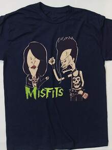Bs And Butt-Head Misfits Unisex Cotton Fan T-Shirt S-5XL - màu đen - Xem 1