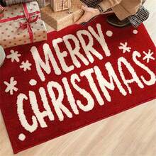 1 件圣诞门垫 - 防污、易清洁的室内/室外入口装饰地毯，柔软舒适，可机洗，适用于卧室、客厅、书房、办公室、厨房、浴室、节日和新年装饰、冬季家居装饰和节日庆典、房间装饰、节日派对