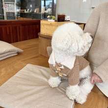 1 Pieza - Un abrigo de plumas adecuado para perros y gatos de tamaño pequeño a mediano. Un abrigo grueso y cálido para perros y gatos con cordón. Ropa para cachorros pequeños de Teddy, Yorkshire Terrier y Bichón Frisé en otoño e invierno.