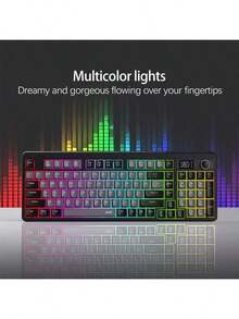 Acer Bàn phím ba chế độ OKW 222 có màn hình hiển thị pin thông minh, bố cục nhỏ gọn 90 phím, phím âm thanh nhẹ nhàng, kết nối Bluetooth 2.4G có dây, đa chức năng cho văn phòng và chơi game, màu nâu - Màu nâu - Xem 6