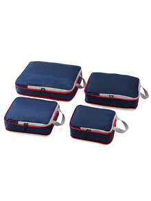 4 قطع مكعبات تعبئة للسفر، منظمات أمتعة ضاغطة، حقائب تخزين رقمية ومستحضرات تجميل، مناسبة لحقائب الملابس والأحذية، حقيبة سفر، حقيبة يد، حقيبة أمتعة للسفر والأعمال والعطلات، سعة كبيرة، محمولة متعددة الوظائف، حقيبة سفر متنوعة الاستخدام