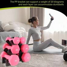 Dumbbell Rack, 3 Tier 20kg Bearing Dumbbell Rack PP Weight Stand Holder Easy Assembly Fitness Equipment Indoors Exercise
